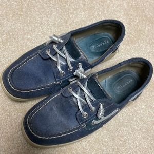Women’s size 8 blue leather and fabric Sperrys